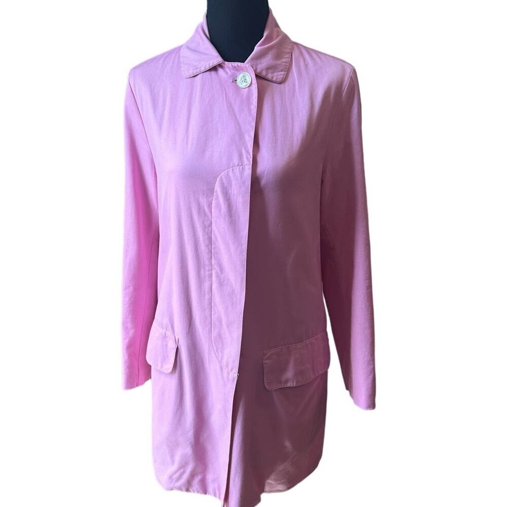 Vintage Lilly Pulitzer White Label Pink Trench Coat SZ. Small